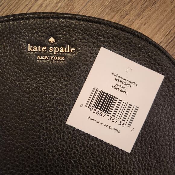 NWT Kate Spade Jackson Half Moon Wristlet Black - Picture 6 of 6